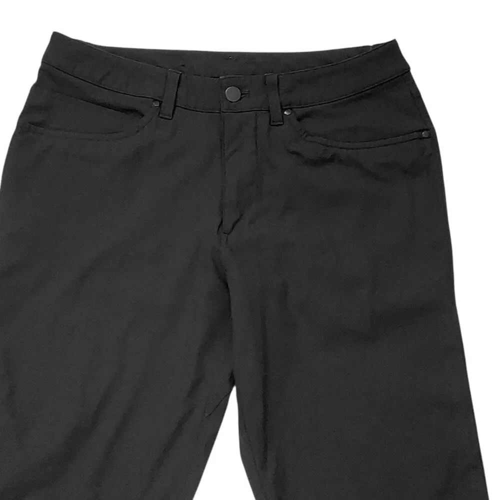 Lululemon ABC Slim-Fit Warpstreme Pants Mens 30x31 Black 5-Pocket Travel Golf